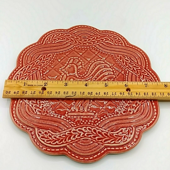 🥮2 x HP! Longaberger Pottery Chicken/Rooster Trivets. Vintage - Picture 5 of 5